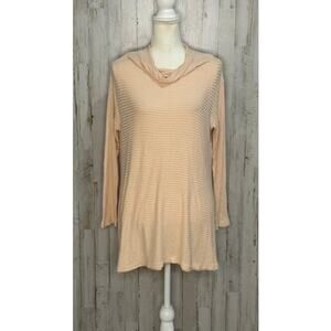 We The Free Women's Peach Ribbed Long‎ Sleeve Tunic Sweater Top Medium